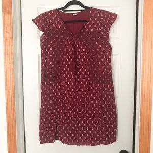 Old Navy cranberry tassel cap sleeve dress